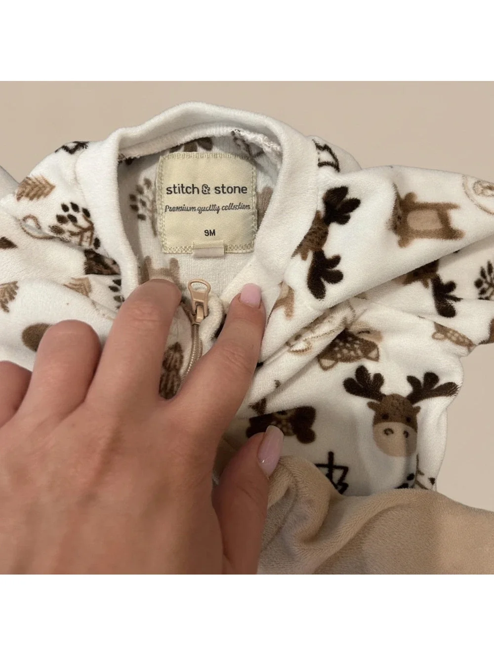 Stitch & Stone Animal Fleece Footed Sleeper Pajamas 9M